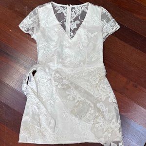 White Lace Mini Dress